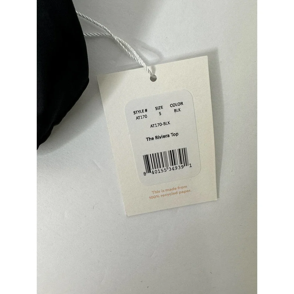 NWT Andie Womens‎ The Riviera Swimsuit Top Size Small Adjustable Straps Black
